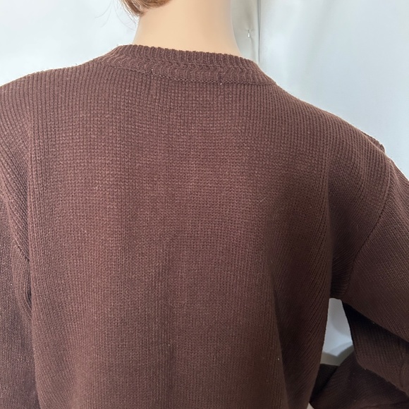 BAXTER & WELLS Petite Dark Brown Cardigan Front pockets Size P/M - Picture 8 of 10